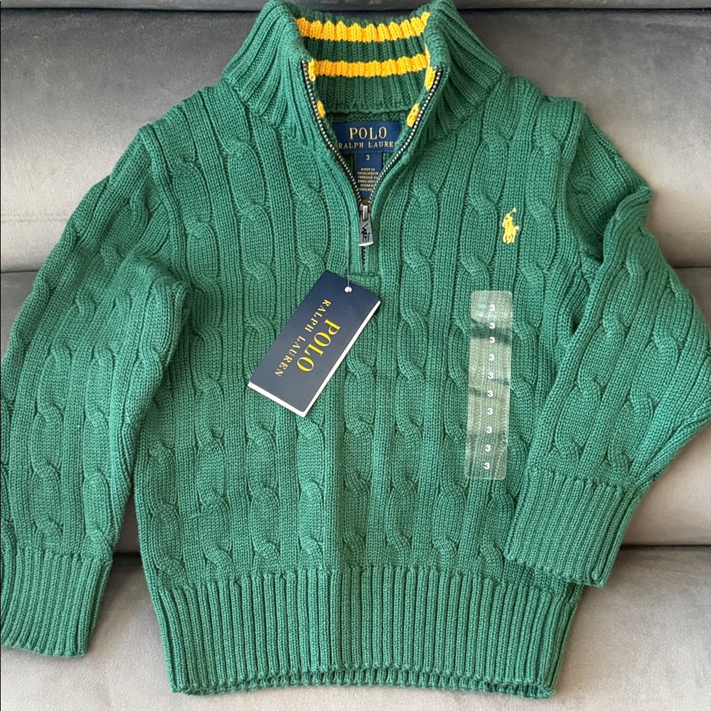 Polo by Ralph ☀️Lauren Green Zip-Up Sweater